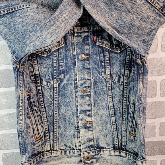 Levi's Type 3 Acid Stone Washed Vintage 90's Denim Jean Jacket Men's Size L - Picture 9 of 15